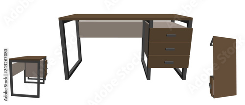 Empty office desk. Isolated...