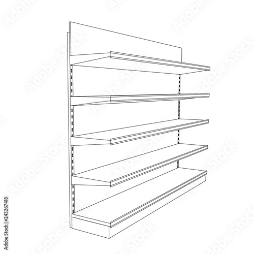 Empty showcase. Vector outl...