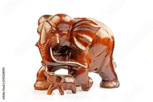 elephant sculpture on white background
