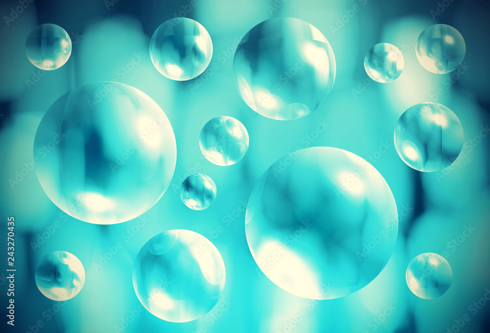 Abstract background with transparent 3d bubbles