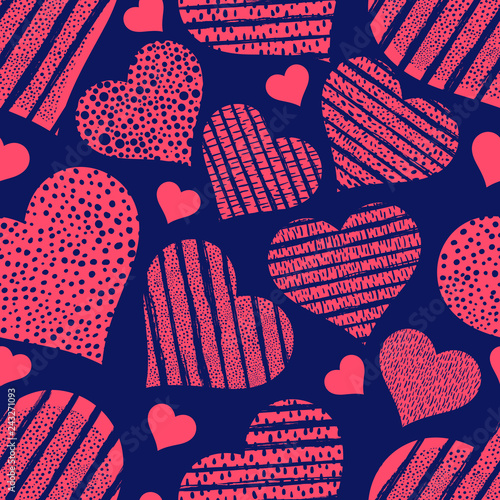 Hearts seamless pattern Val...