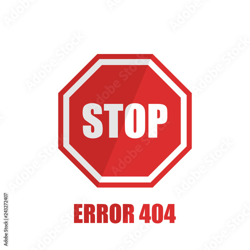 SIgn stop on a white background in flat style