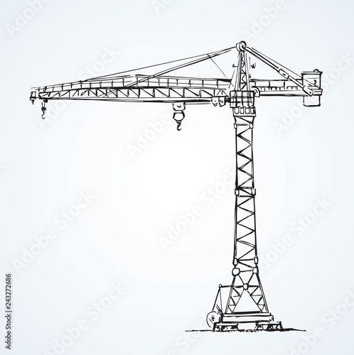  Construction crane. Vector drawing