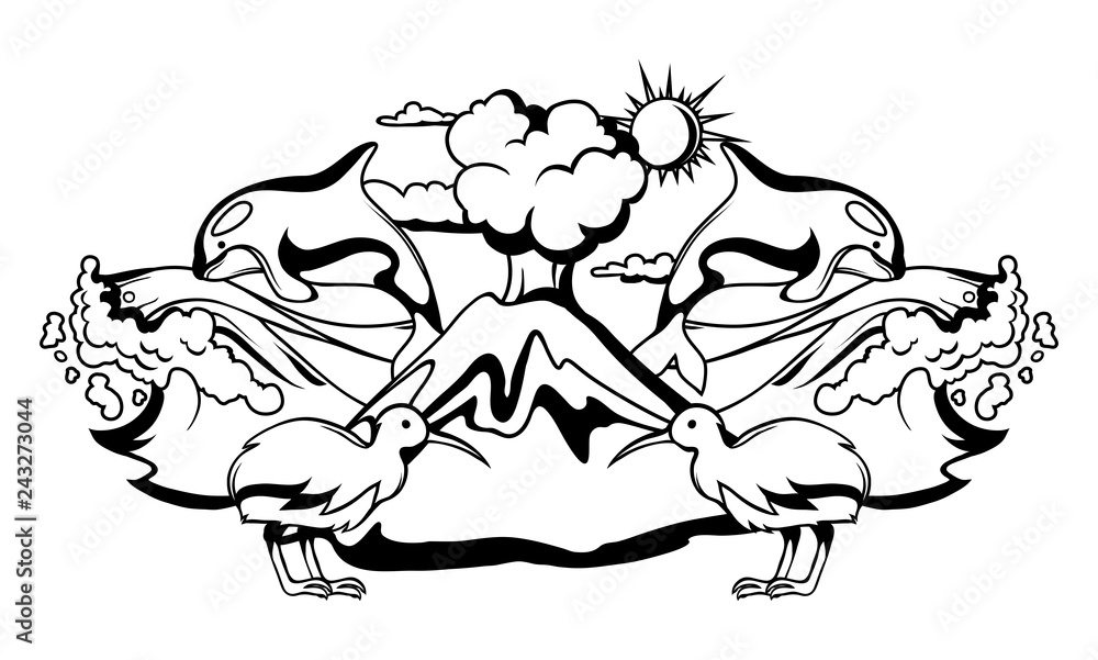 Fototapeta premium New Zealand print design.