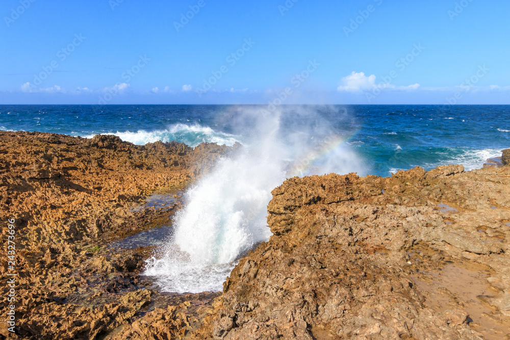 Big Waves At Shete Boka National Park In Curacao
