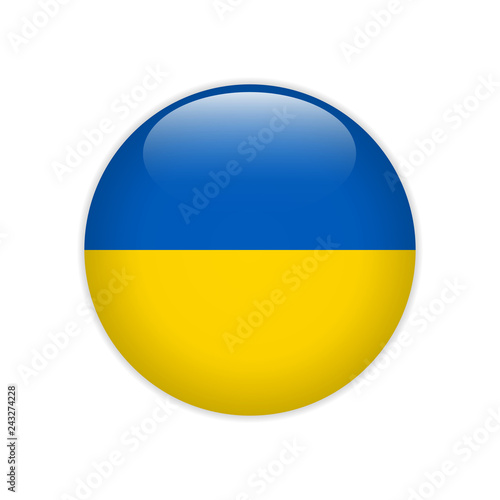Ukraine flag on button