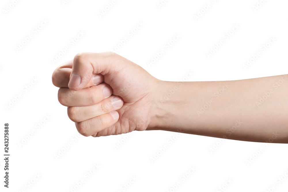 Male fist, isolated on white background Male fist, isolated on white background