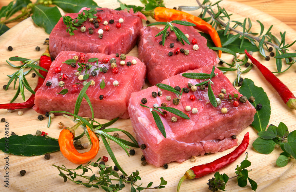 Fresh raw beef meat close up Fresh raw beef meat close up