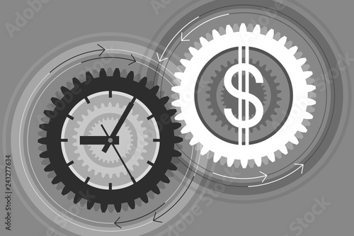 Time and money. Concept of successful business
