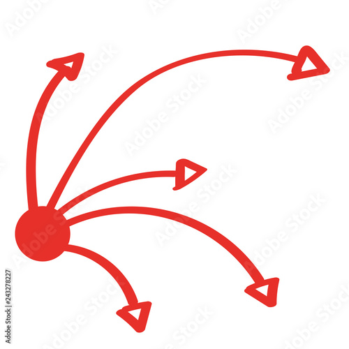Handgezeichnetes Export-Symbol in rot
