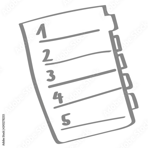 Handgezeichnetes Ordner-Register in grau