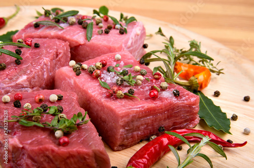 Raw beef meat close up