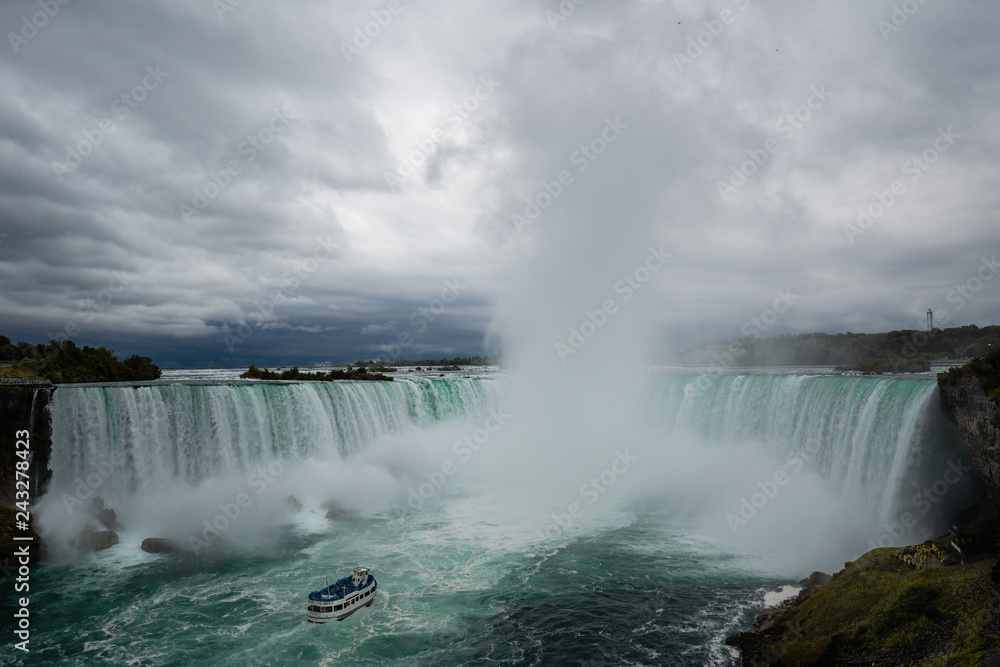 View of the Niagara falls from Canada side. View of the Niagara falls from Canada side.
