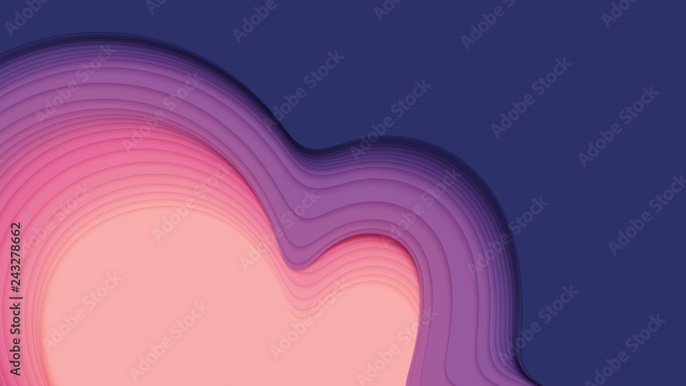 Vector 3D abstract background with paper cut shape. Colorful carving ...