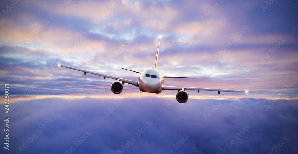 Beautiful sunrise cloudy sky from aerial view