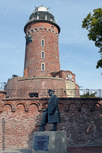 Leuchturm mit Denkmal von Kolberg in Polen