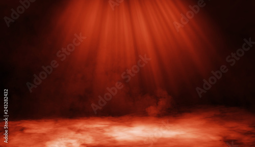 Abstract fire smoke on floor with light effect. Lighting spotlighting texture overlays.