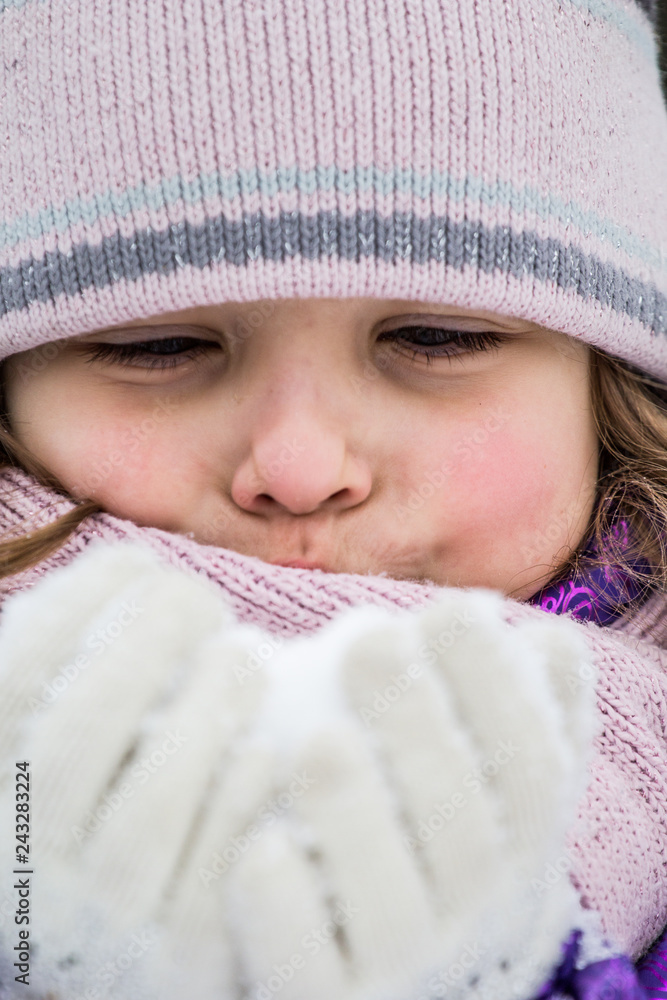 winter photo shoot of a little girl