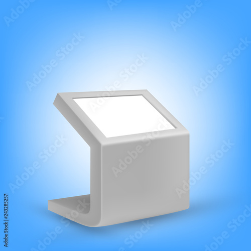 Information kiosk on blue background