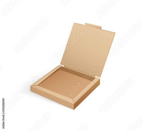 Open Pizza Container Without Label Vector Isolated