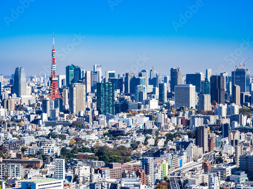 東京 青空と都市風景