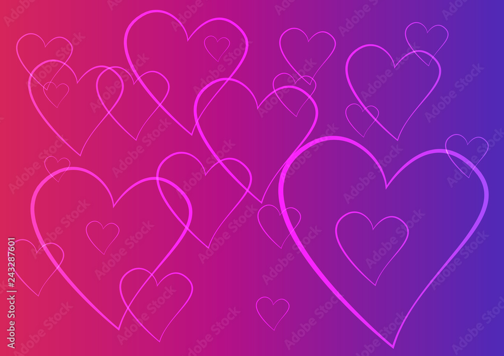 Hearts Valentines day vector background