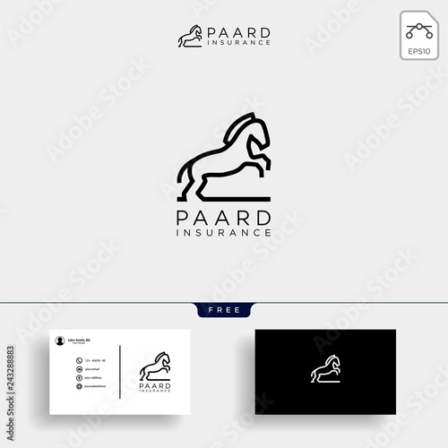 horse financial, insurance creative logo template vector illustration
