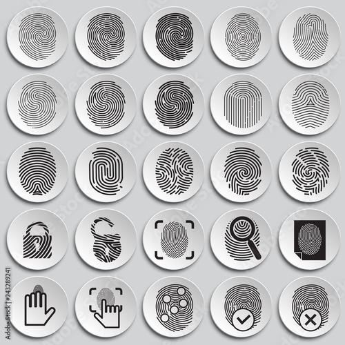 Finger id icons on plates background for graphic and web design, Modern simple vector sign. Internet concept. Trendy symbol for website design web button or mobile app