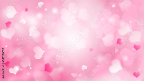 Pastel background blur with hearts