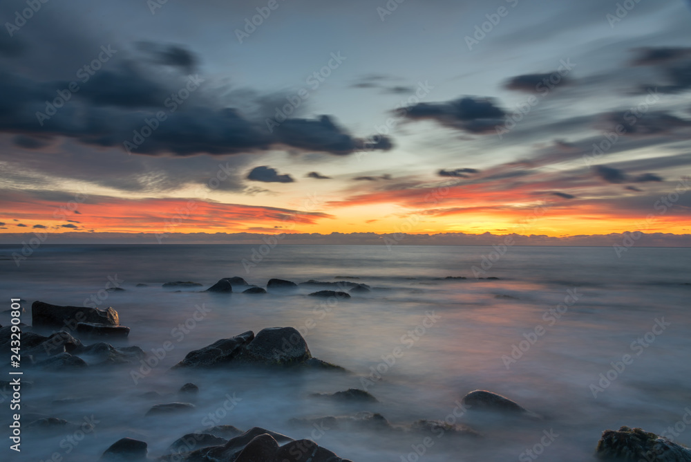 Long Exposure at Sunset on the Southern Italian Mediterranean Coast