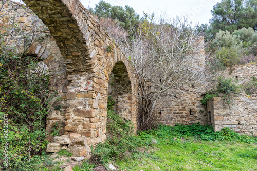 Fototapeta Naklejka Na Ścianę i Meble -  Ruins of an Abandoned Ancient Monastery in Southern Italy