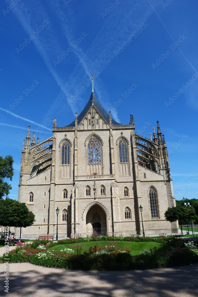 Facade of Saint Barbara church, Kutna Hora, Czech Republic