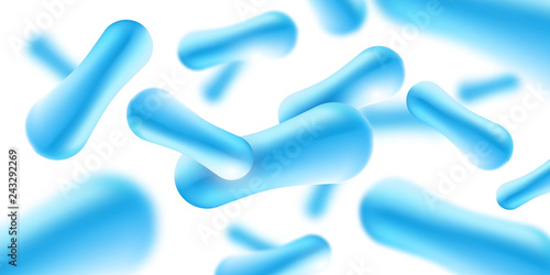 Probiotics Bacteria Vector illustration. Biology, Science background.