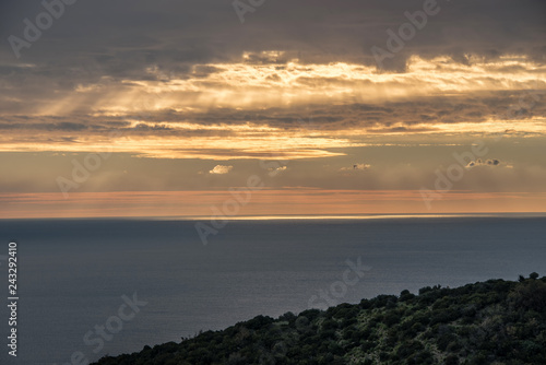 Yellow Orange Sunset on the Southern Italian Mediterranean Coast
