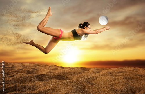 Female volley ball beach  player