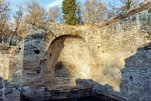 Sunset view of The ancient Thermal Baths of Diocletianopolis, town of Hisarya, Plovdiv Region, Bulgaria photo