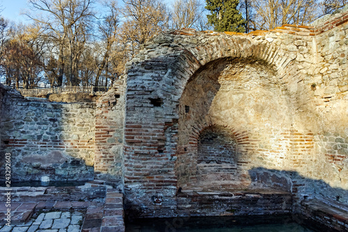 Sunset view of The ancient Thermal Baths of Diocletianopolis, town of Hisarya, Plovdiv Region, Bulgaria photo