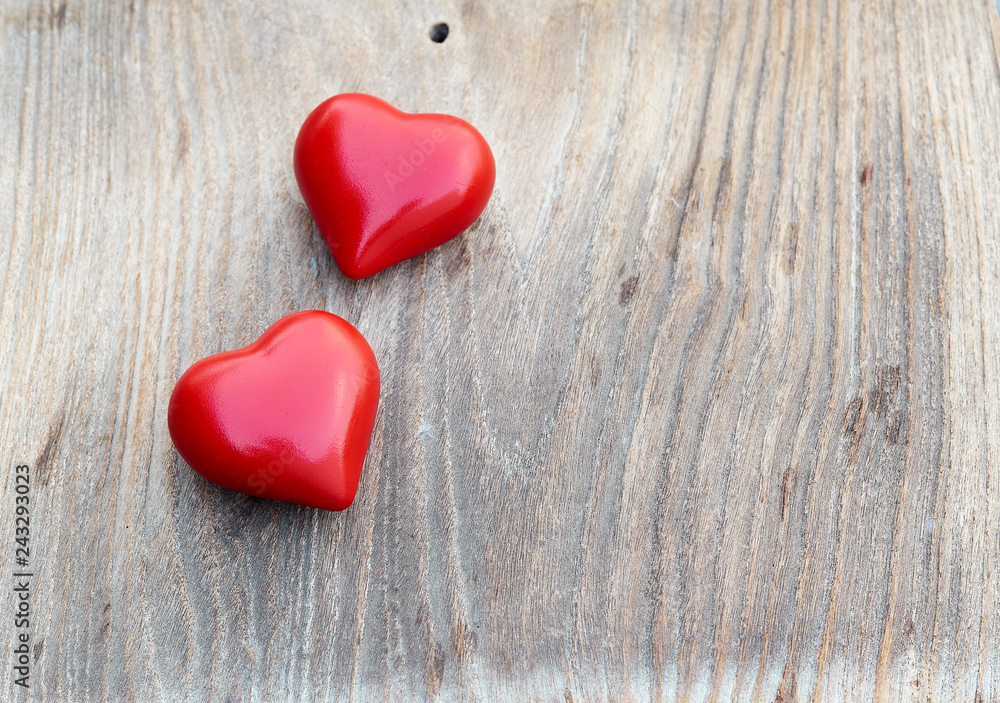 Two Heart on a wooden board Two Heart on a wooden board