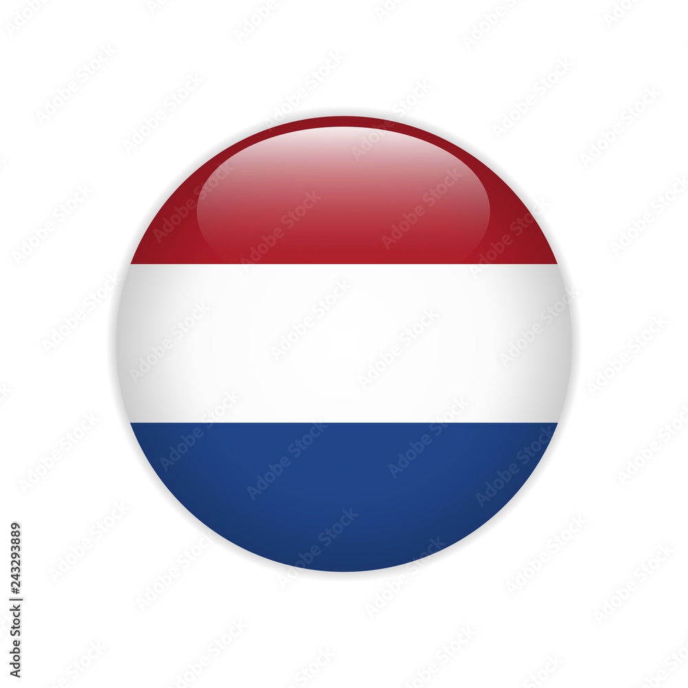 Netherlands flag on button Netherlands flag on button