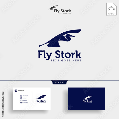 stork business logo template creative vector illustration