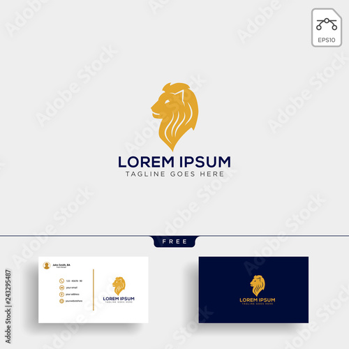 Llion business financial logo template with business card