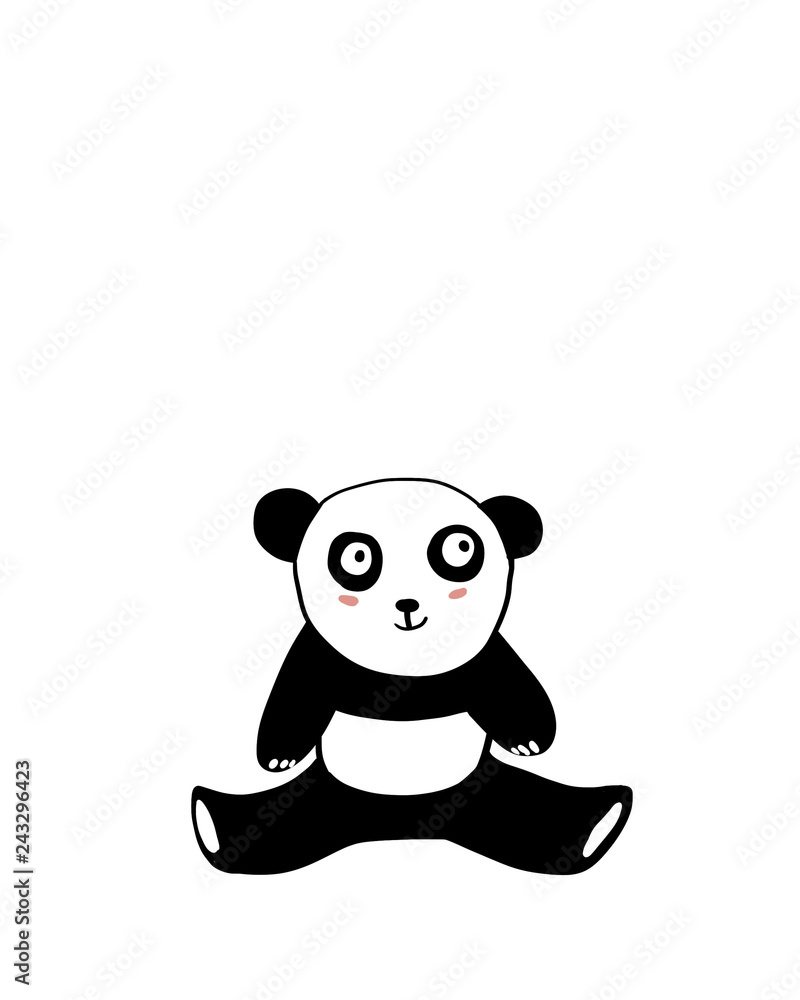 Naklejka premium piękne i urocze ilustracje pandy