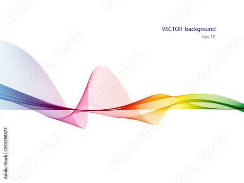 Abstract colorful wave lines flowing isolated on white background.