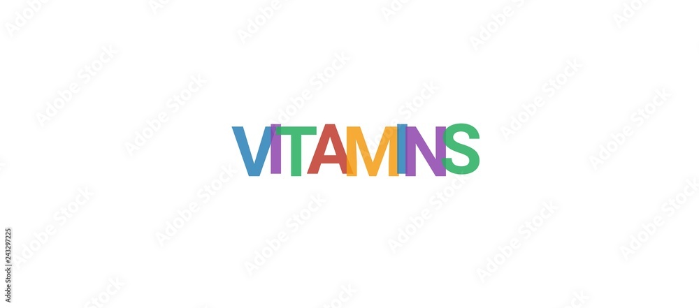 Vitamins word concept Vitamins word concept