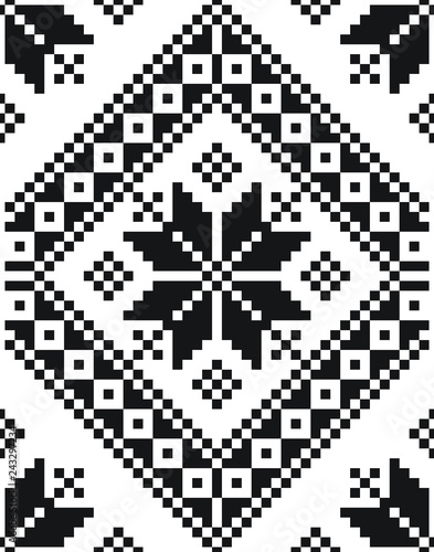 Mosaic motif embroidery texture vector illustration
