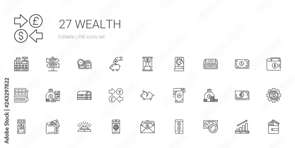 wealth icons set wealth icons set
