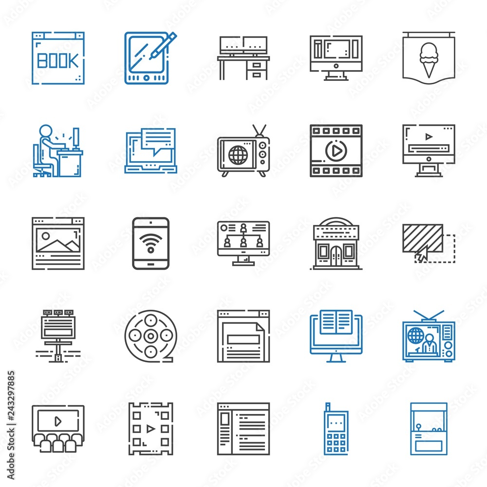 screen icons set