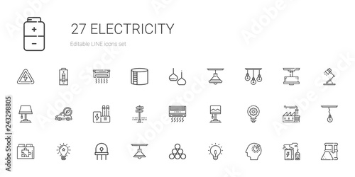 electricity icons set