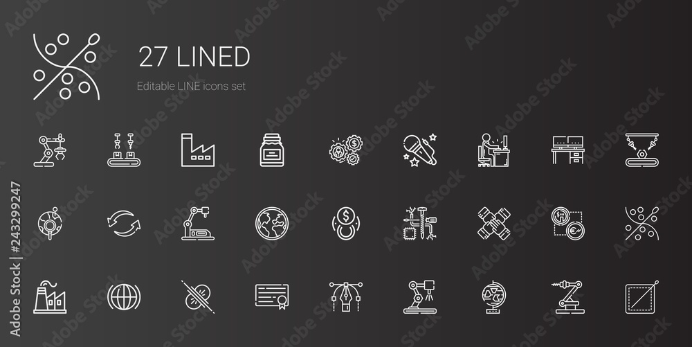 lined icons set