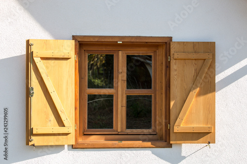 wooden window white background